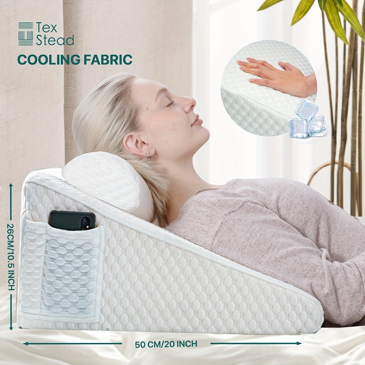 SLEEPLUXE – Lumbar Support Bed Pillow with Washable Cover