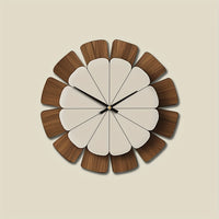 OAKNOVA Round Wooden Battery Wall Clock