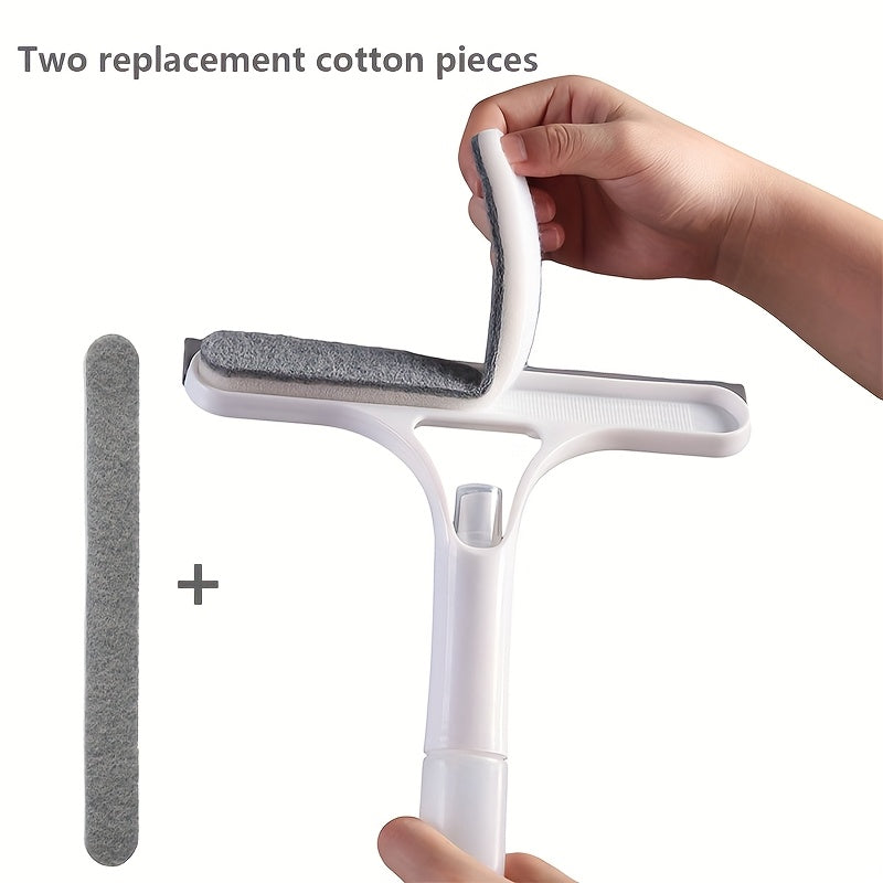 GLASSMATE – 3-in-1 Window & Mirror Scraper with Removable Microfiber Cloth