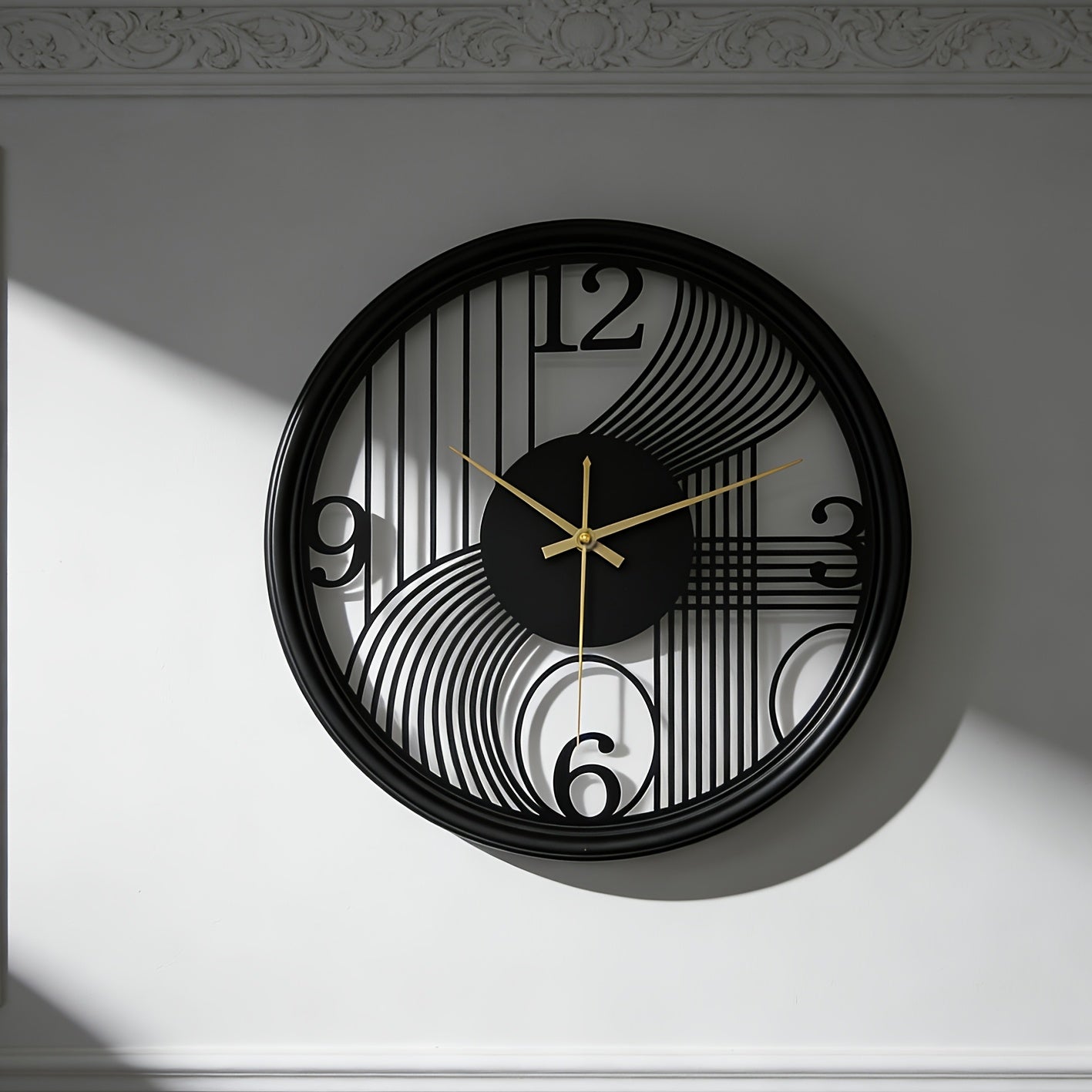 AUREN – 40cm Golden 3D Iron Silent Wall Clock for Modern Home Decor