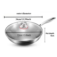 LAMEEDGE – Hammered Stainless Steel Wok with Durable Glass Lid