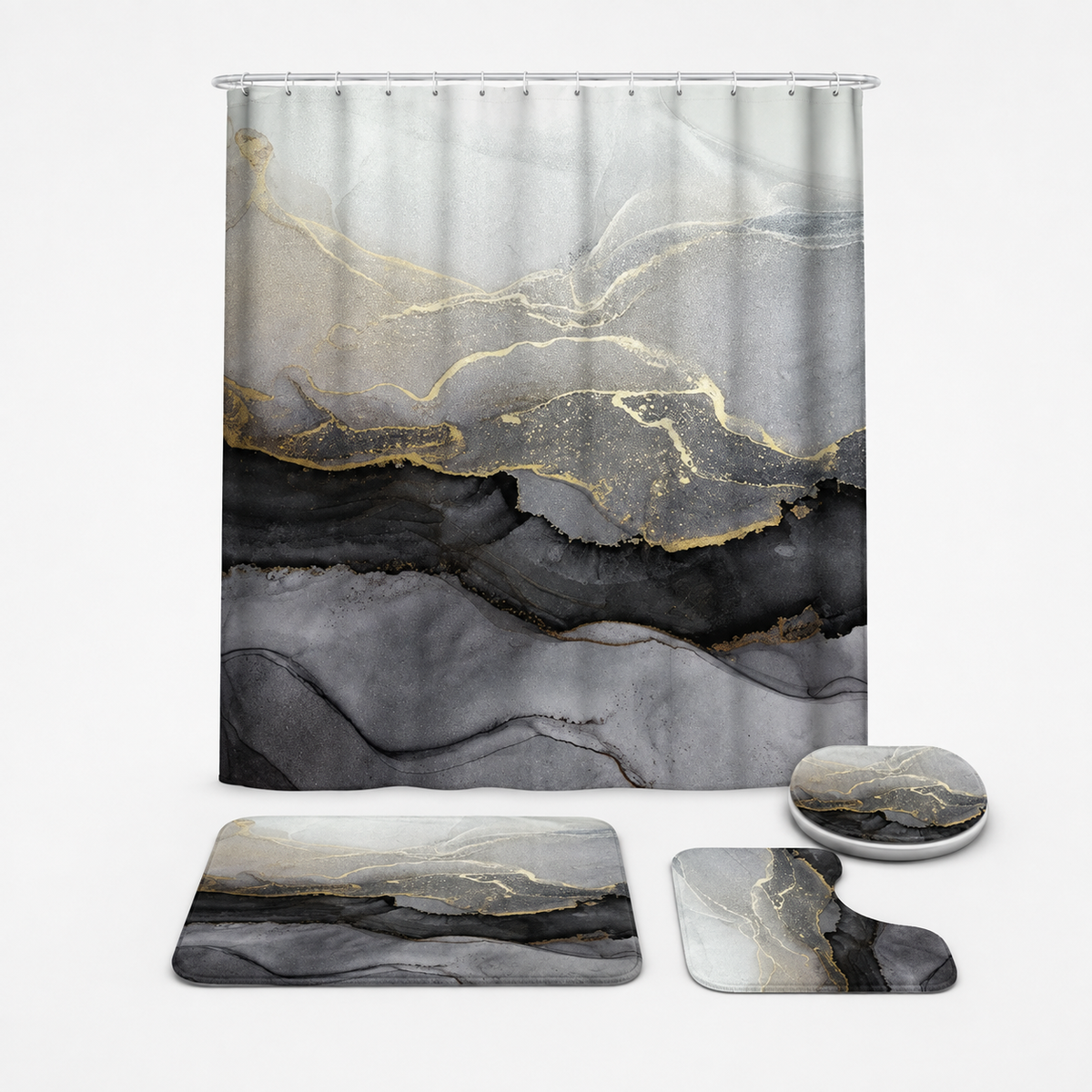 MARBLIS – Marble Print Shower Curtain for Elevated Bath Styling