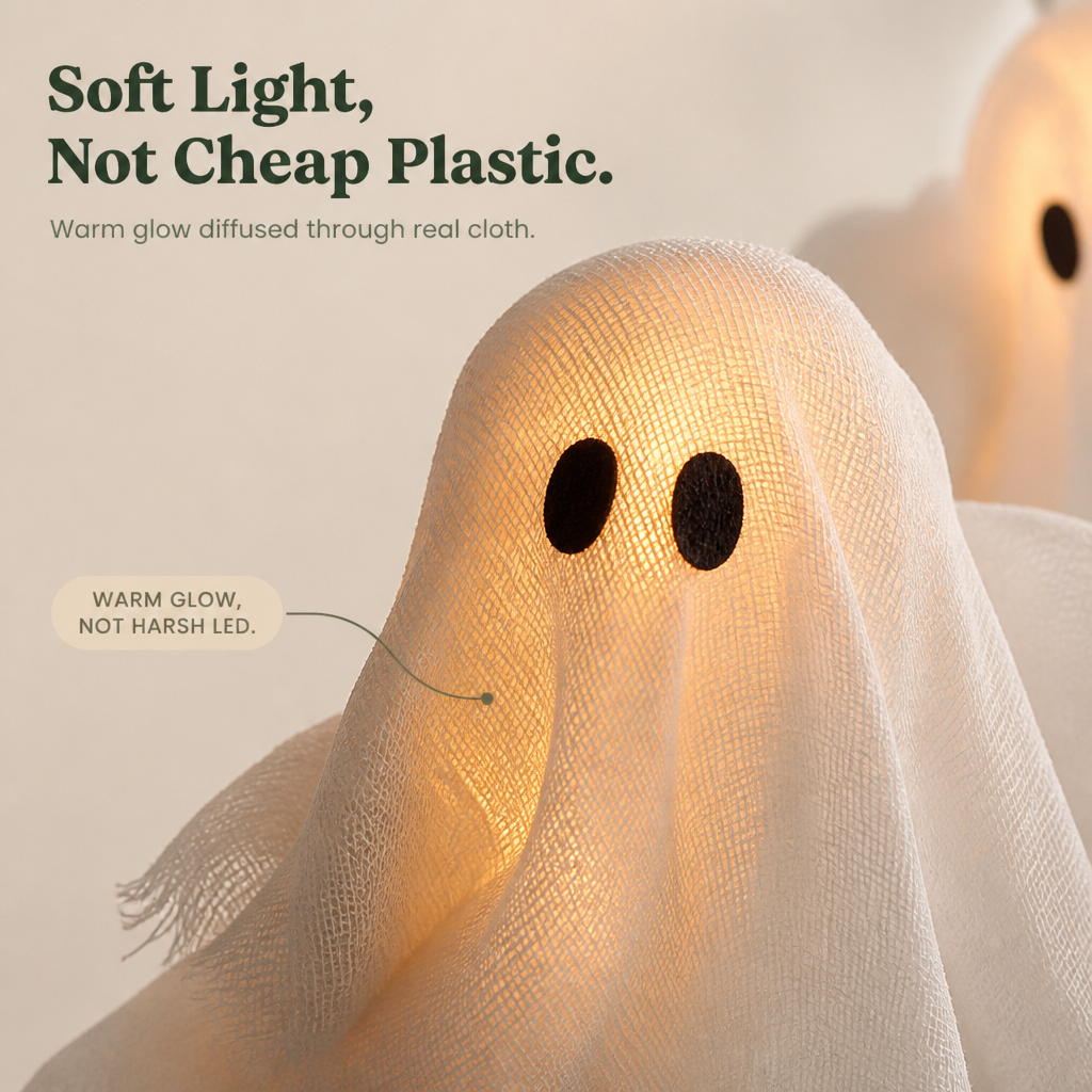 SPOOKLOOP – Ghost Wreath for Whimsical After-Dark Glow
