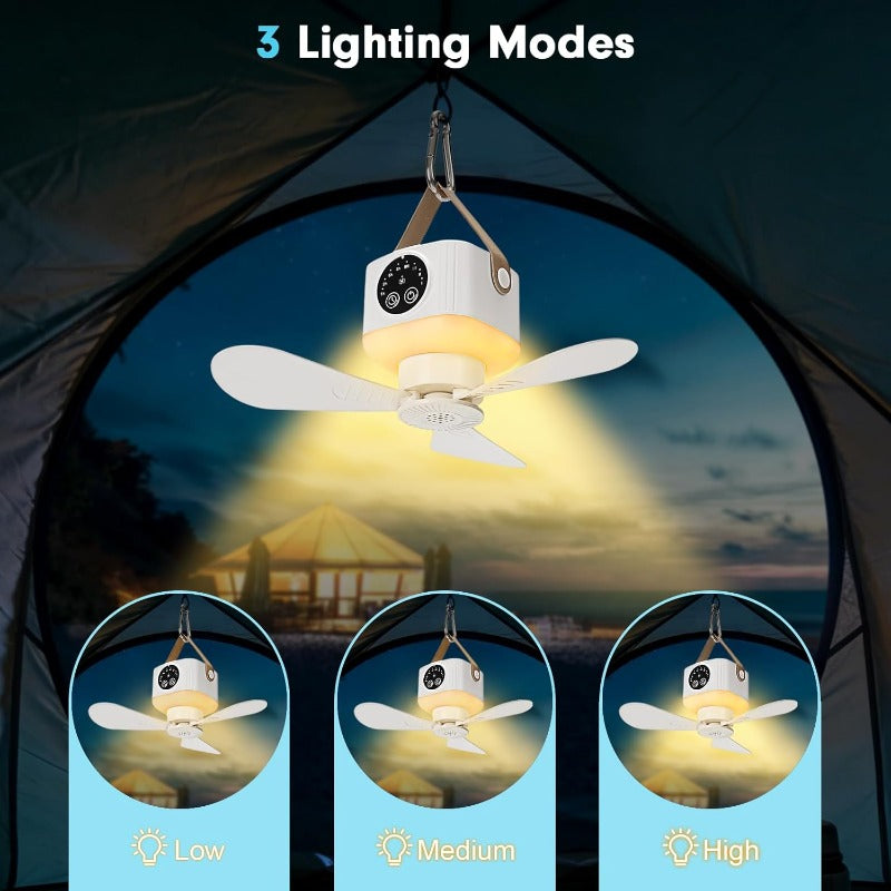 LIGHTBREEZE – Camping Fan Lantern for Outdoor & Indoor Use