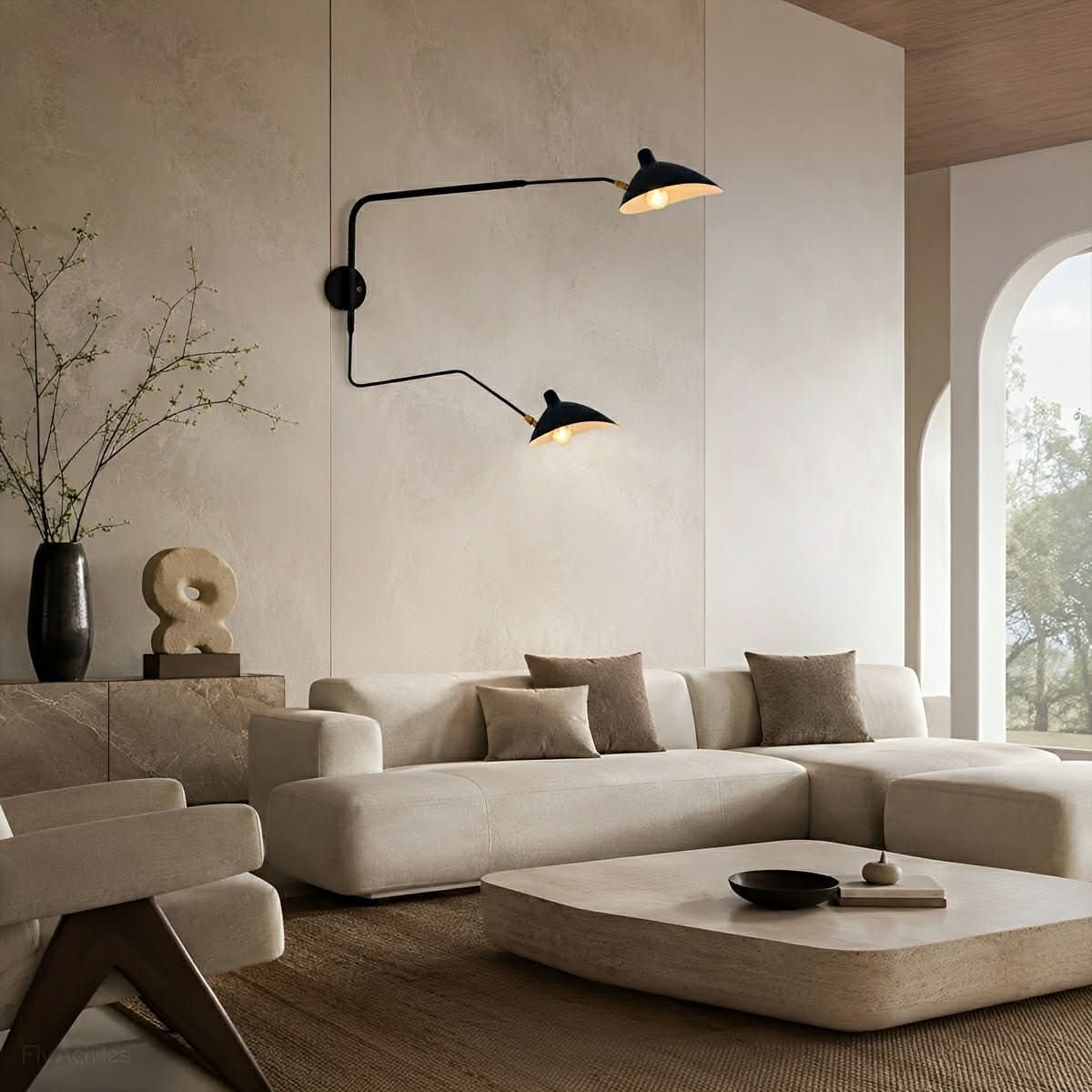 Lampada da parete FLEXARM con braccio orientabile regolabile per un'illuminazione flessibile