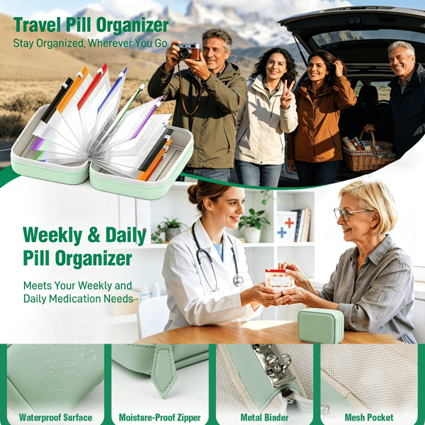 MEDVOY – Travel Pill Organizer Bag Set for Easy On-the-Go Organization