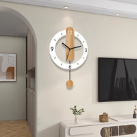 NORDORA Scandinavian Swing Wooden Wall Clock