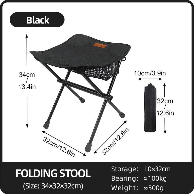 TREKSEAT – Sgabello da Campeggio Pieghevole in Alluminio Portatile