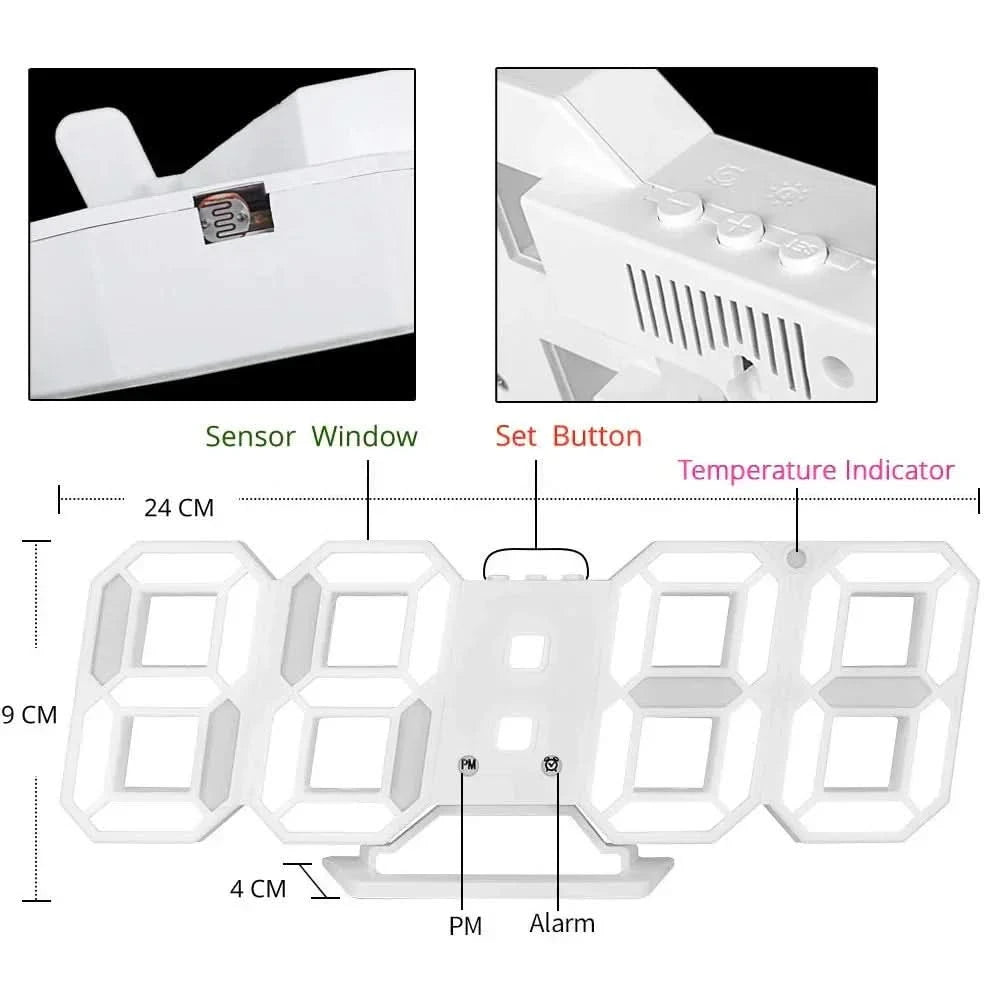 NEOTIMEA – 3D LED-vægur med fleksible visningsindstillinger