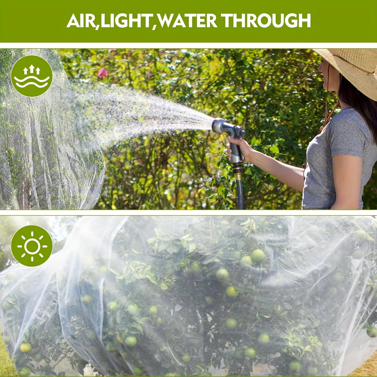 ORCHARDLIVA – Protective Garden Net with Secure Drawstring Design