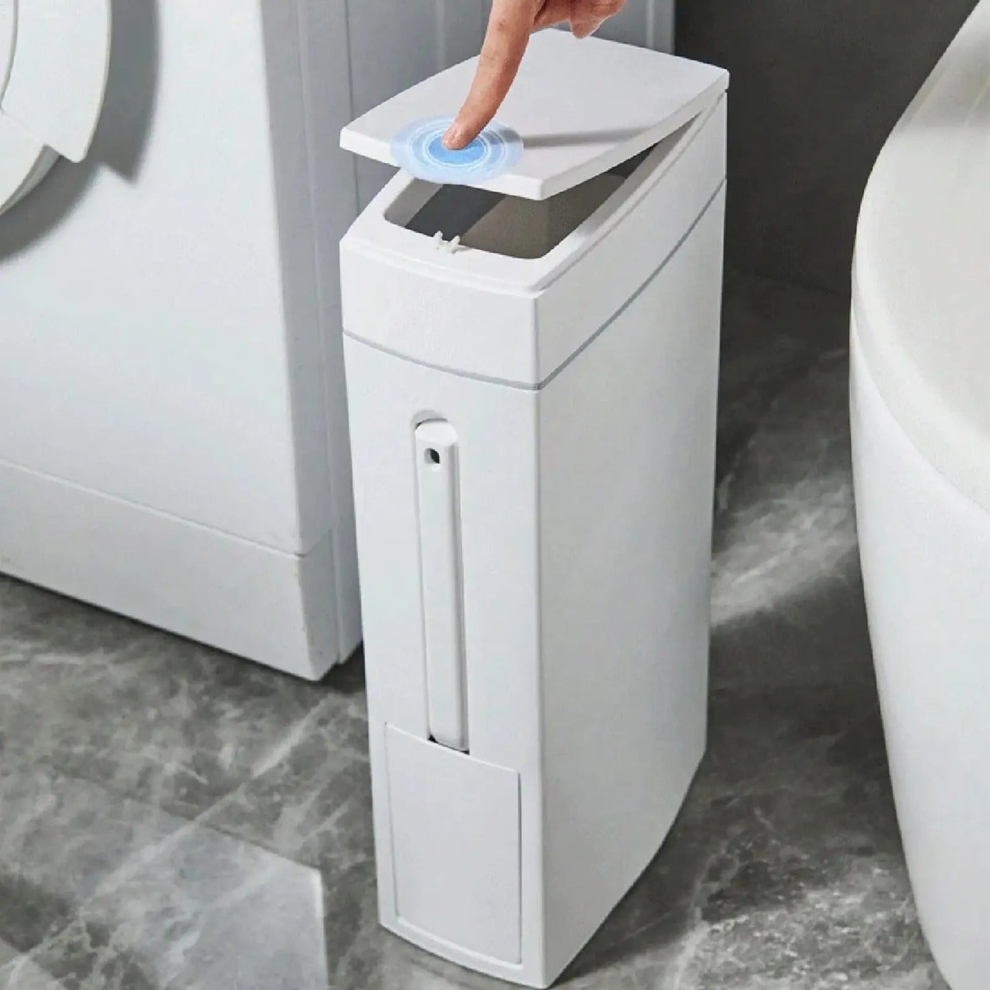 DUOCLEAN – Slim Trash Can with Hidden Toilet Brush Set