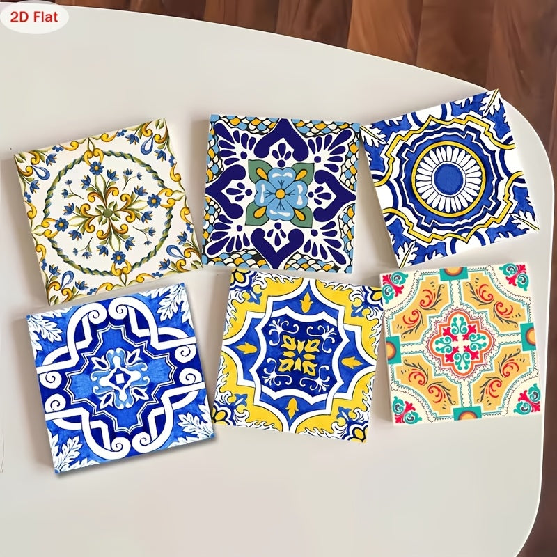RUSTICLIVA – Wooden Coaster Set with Artistic Pattern Designs