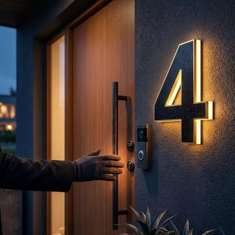 GLOWID – Solcelledrevet LED-adresseskilt til ubesværet visning om aftenen