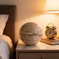 WABISTONE ORB – Hand-Carved Travertine Marble Sphere Decor