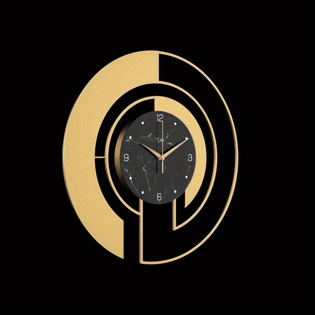 AUREN – Golden Geometric Silent Wall Clock With Glass Dial
