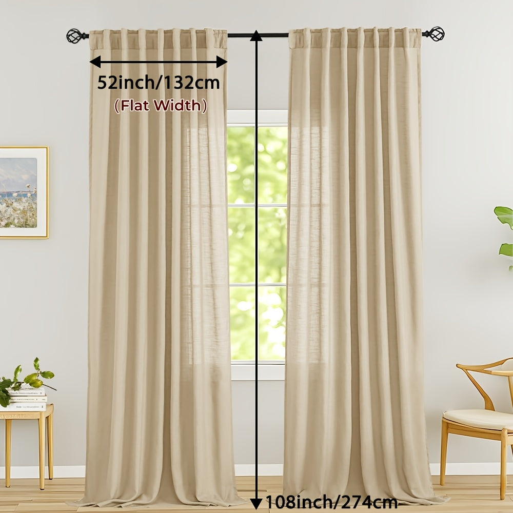 LINVIA – Flax Linen Sheer Curtains for Soft Light Filtering and Privacy Drapery