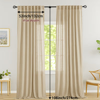 LINVIA – Flax Linen Sheer Curtains for Soft Light Filtering and Privacy Drapery