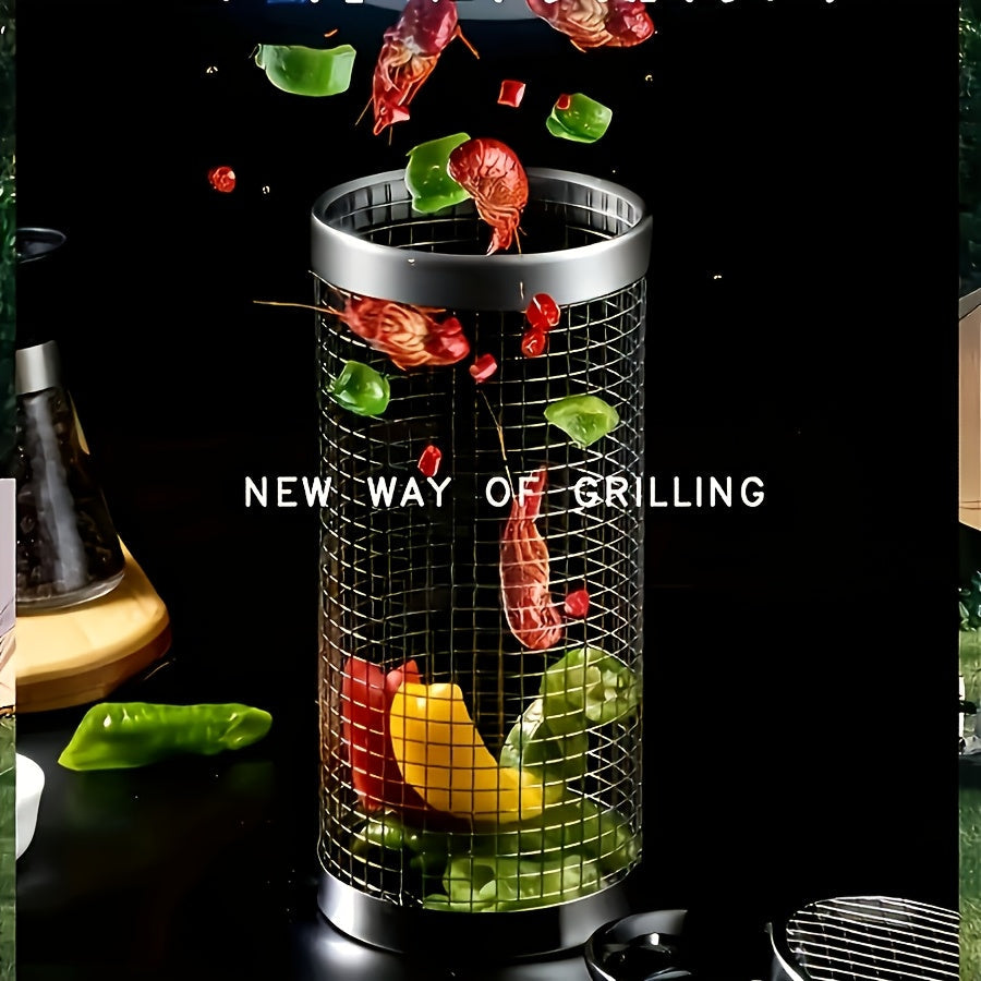 ROLLGRILL – Stainless Steel Rolling Grill Basket