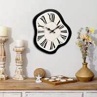 JFHT – Silent Irregular Wood Wall Clock With Roman Numeral Design