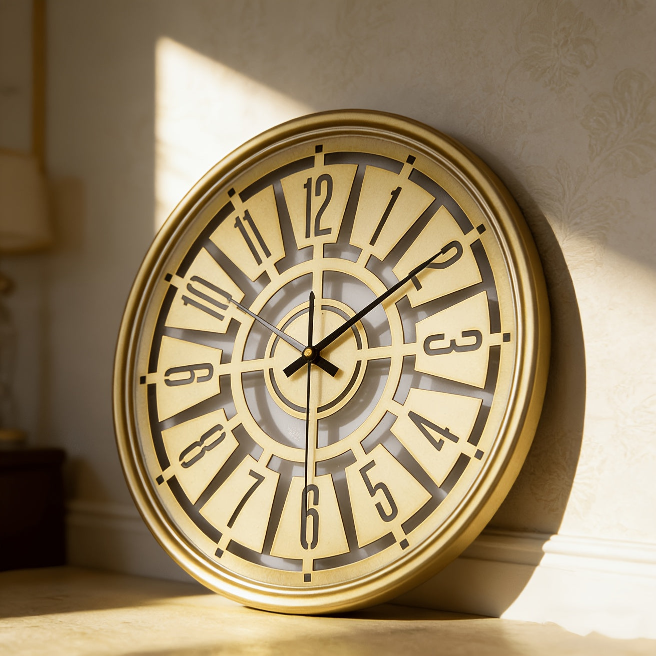 LUMORA – 15.75 Inch Silent 3D Iron Frame Wall Clock for Modern Decor