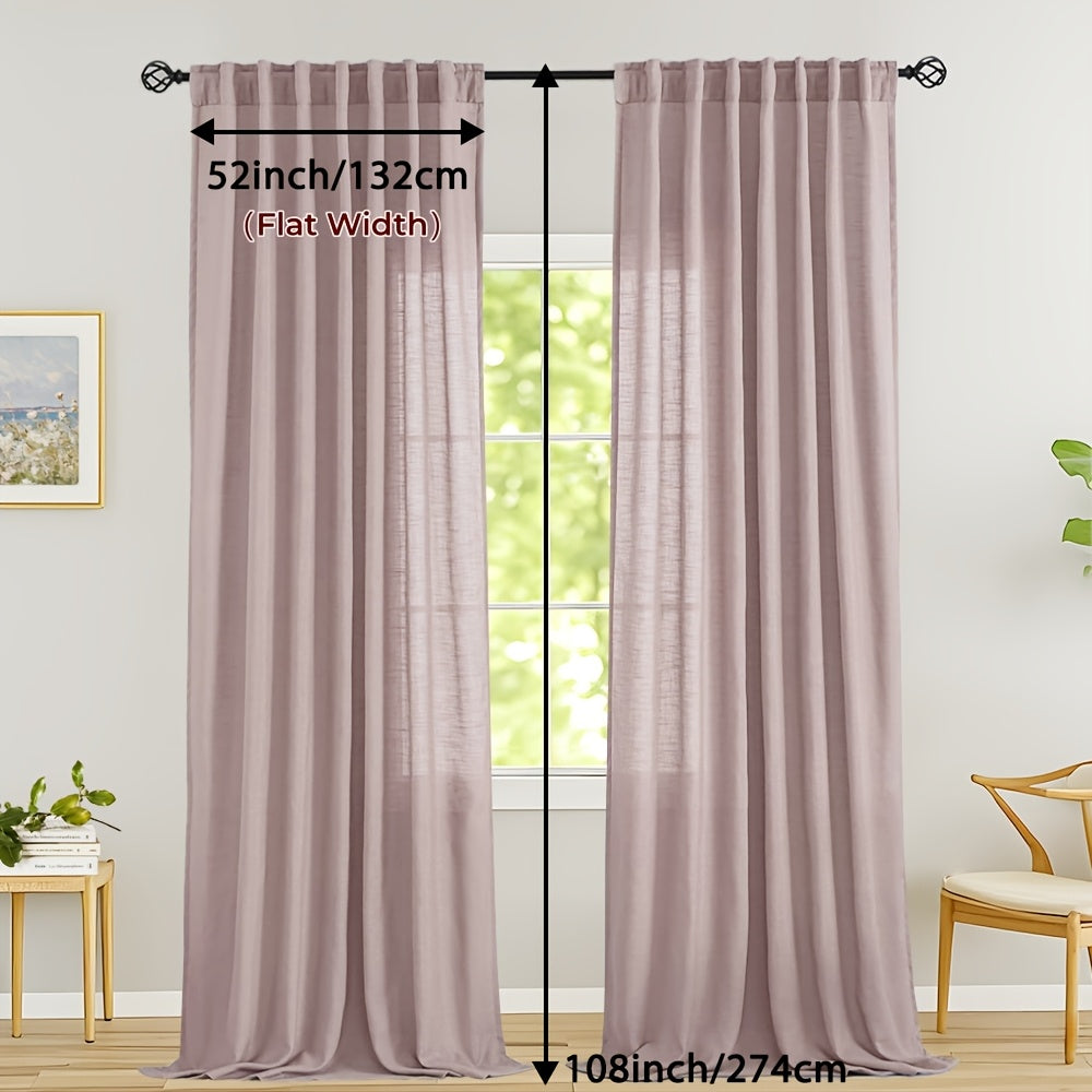 LINVIA – Flax Linen Sheer Curtains for Soft Light Filtering and Privacy Drapery