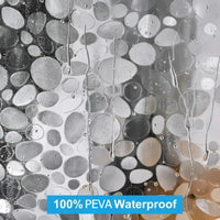CLEARFLOW – Transparent Waterproof Shower Curtain Pebble Design