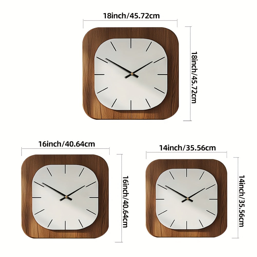 WOODHAVEN Vintage Square Wooden Wall Clock