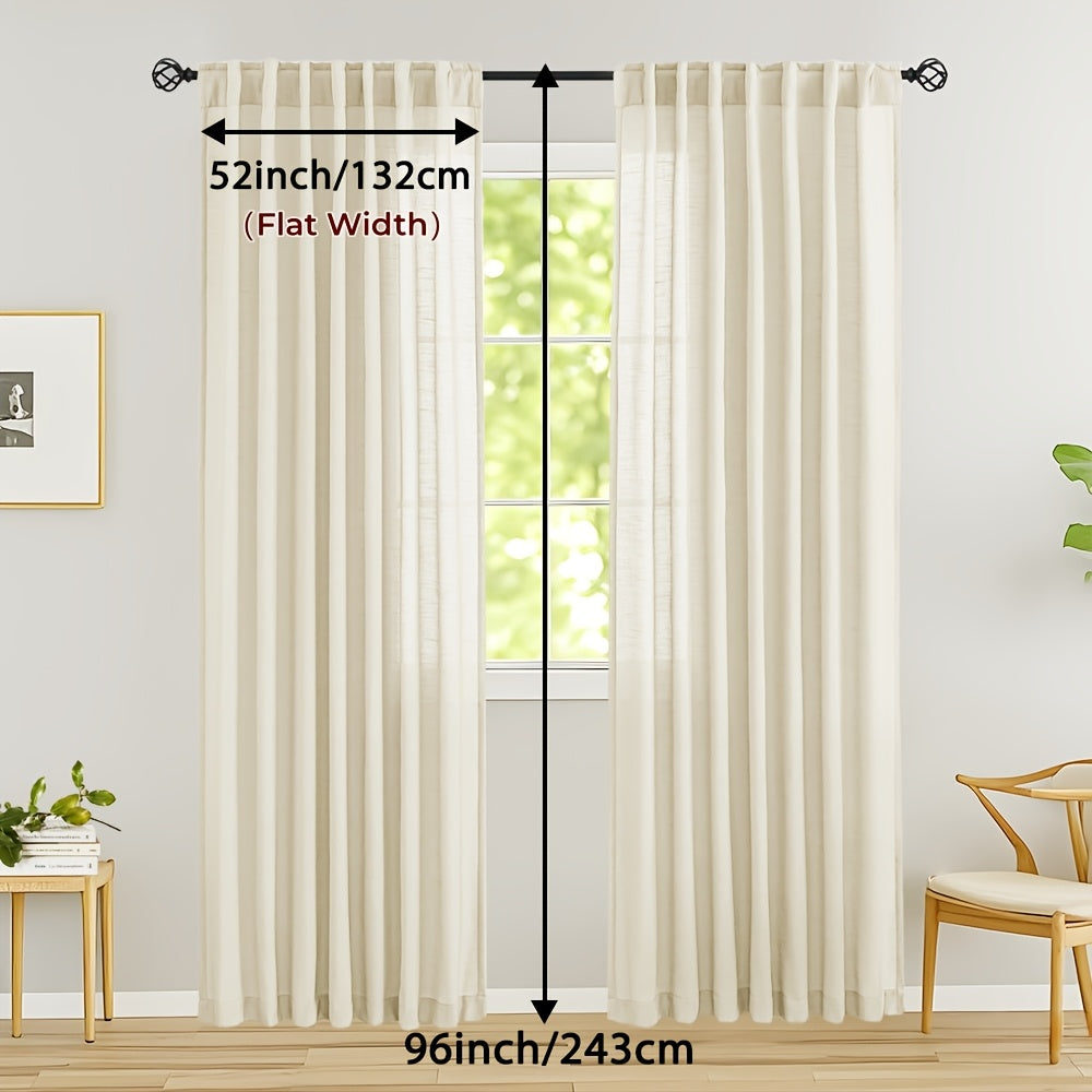 LINVIA – Flax Linen Sheer Curtains for Soft Light Filtering and Privacy Drapery