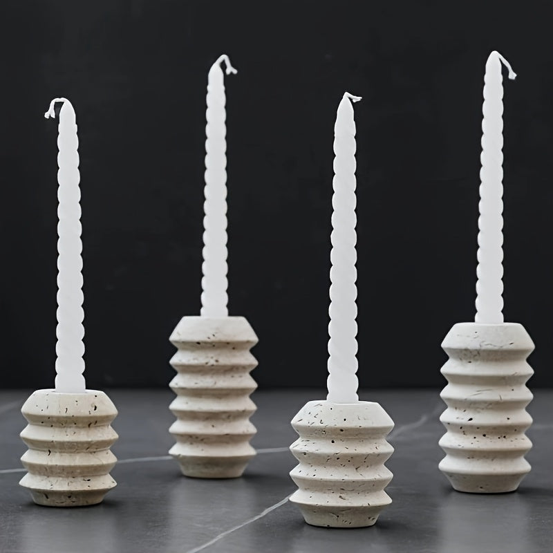 ROMAN TRAVERTINE – Natural Marble Candle Holder