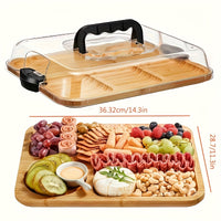 BAMLID – Cheese Board with Acrylic Lid for Portable Serving and Food Protection