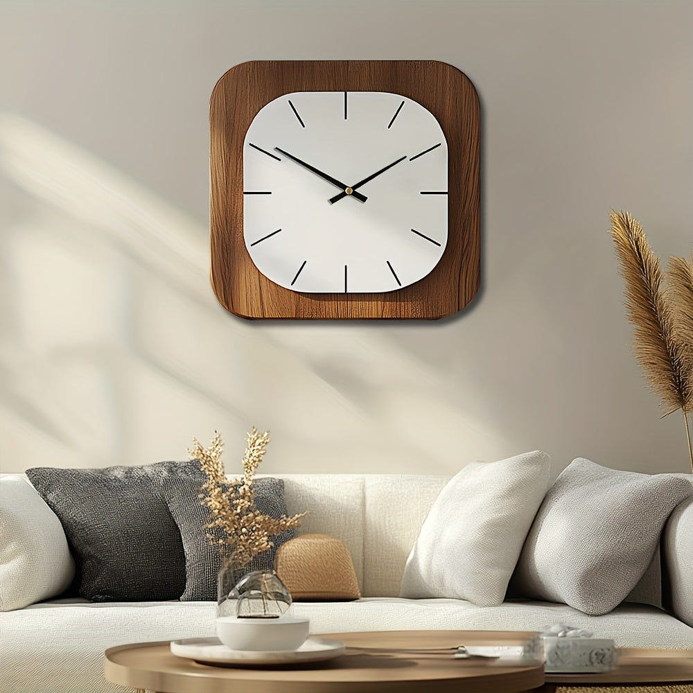 WOODHAVEN Vintage Square Wooden Wall Clock