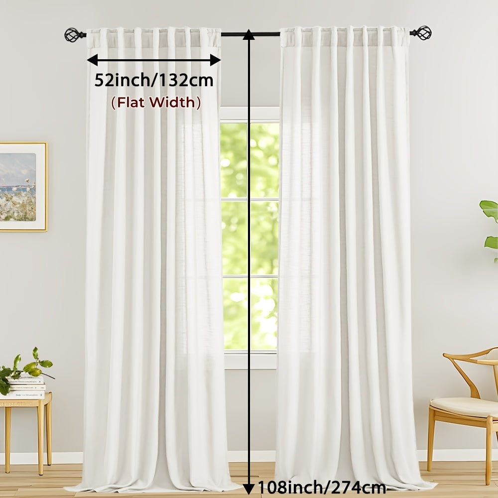 LINVIA – Flax Linen Sheer Curtains for Soft Light Filtering and Privacy Drapery