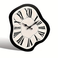 JFHT – Silent Irregular Wood Wall Clock With Roman Numeral Design