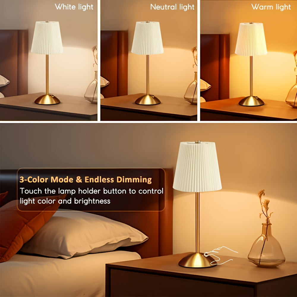 LUMISET – Portable Rechargeable LED Table Lamp Set with 3-Color Touch Control