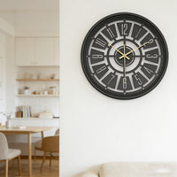 LUMORA – 15.75 Inch Silent 3D Iron Frame Wall Clock for Modern Decor