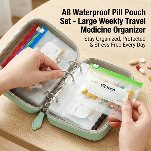MEDVOY – Travel Pill Organizer Bag Set for Easy On-the-Go Organization