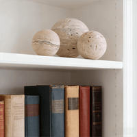 WABISTONE ORB – Hand-Carved Travertine Marble Sphere Decor