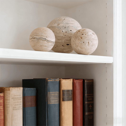 WABISTONE ORB – Hand-Carved Travertine Marble Sphere Decor