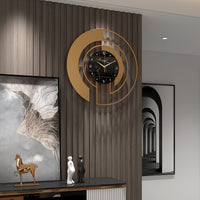 AUREN – Golden Geometric Silent Wall Clock With Glass Dial