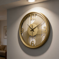 AUREN – 40cm Golden 3D Iron Silent Wall Clock for Modern Home Decor