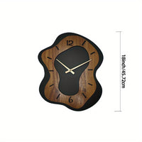 WOODMERE Irregular Wooden Battery Wall Clock
