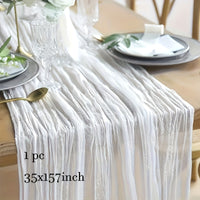 BOHOCRISP – Crinkled Cheese Tablecloth for Elegant Boho and Holiday Table Styling