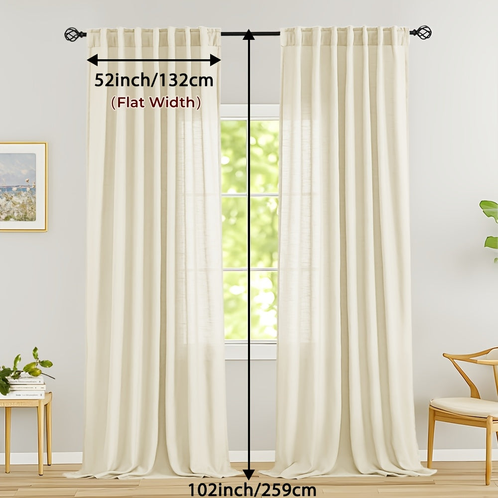 LINVIA – Flax Linen Sheer Curtains for Soft Light Filtering and Privacy Drapery