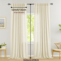LINVIA – Flax Linen Sheer Curtains for Soft Light Filtering and Privacy Drapery