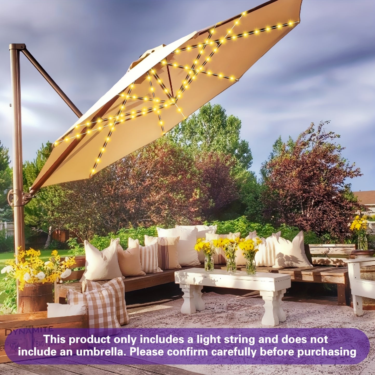 LUMIBRITE – Cordless Patio Umbrella Light with Remote Control
