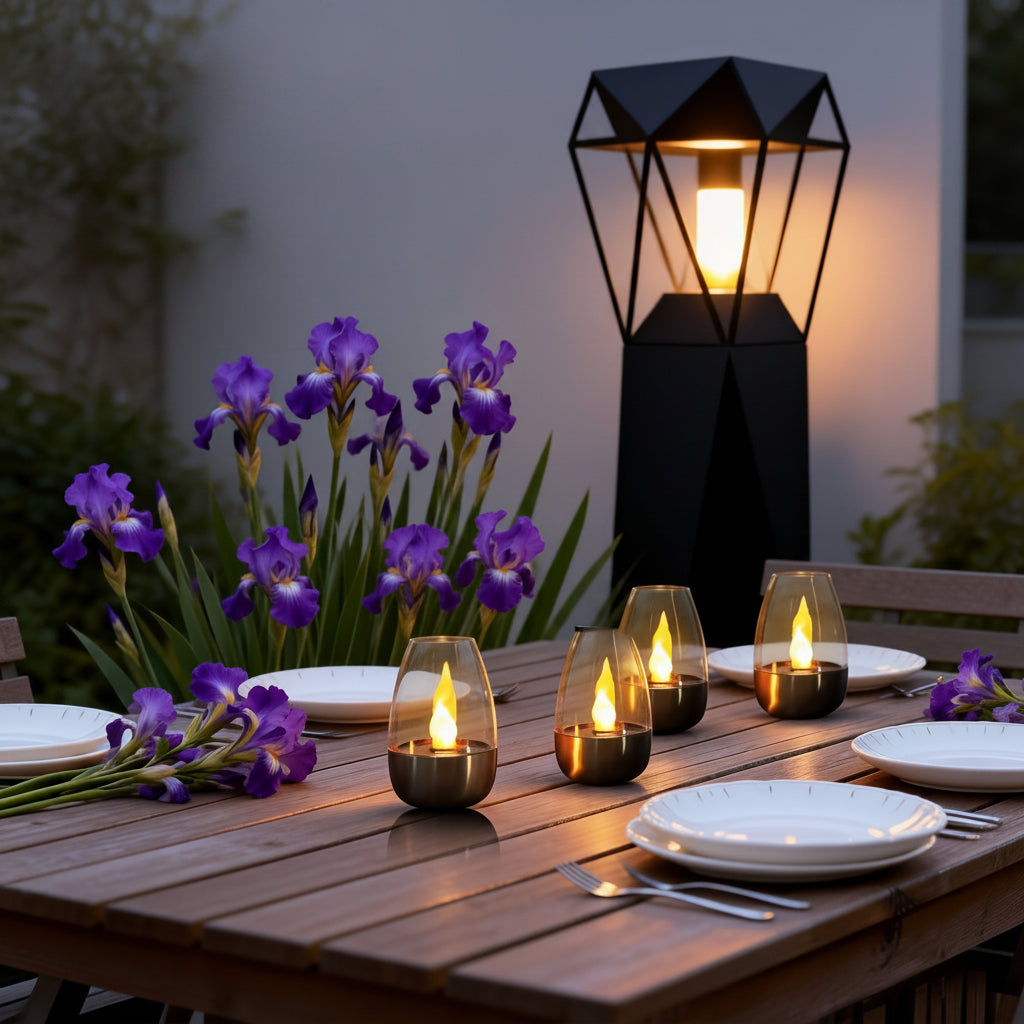 SOLFLARE – Solar LED Stainless Steel Candle Light with Simulated Flame