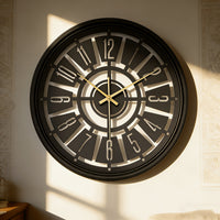 LUMORA – 15.75 Inch Silent 3D Iron Frame Wall Clock for Modern Decor