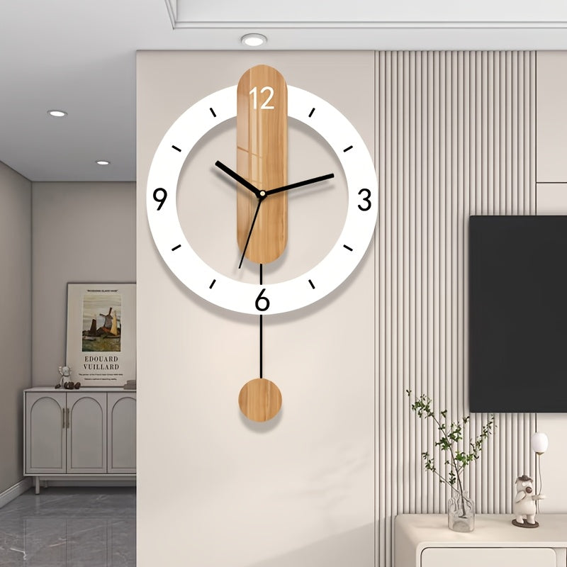 NORDORA Scandinavian Swing Wooden Wall Clock