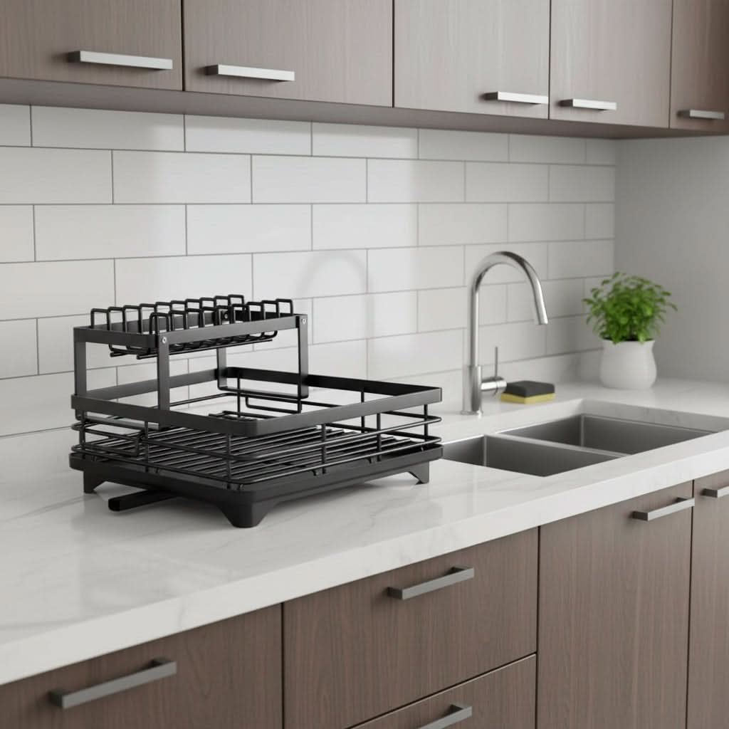 RACKTIDY – Foldable Dish Drying Rack for Organized Countertop Drying