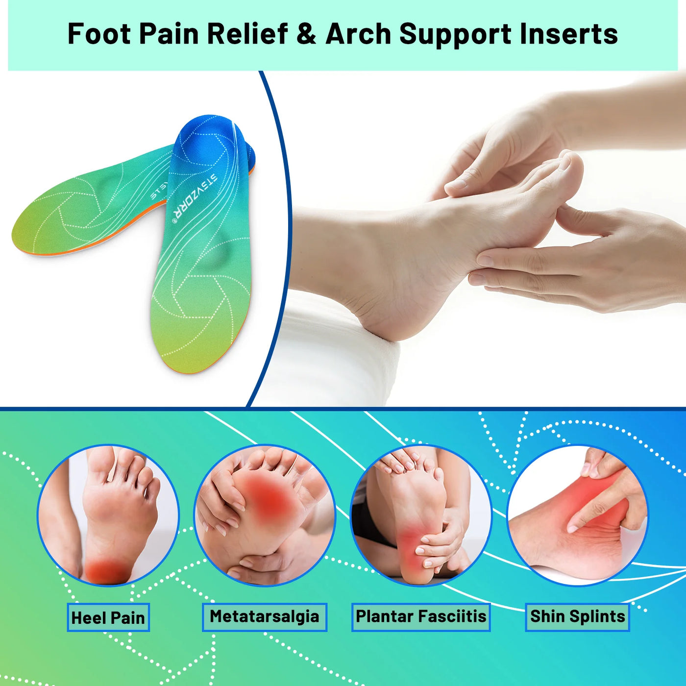 iFitna Orthopedic Insoles for Flat Feet - Arch Support Inserts for Comfort 3